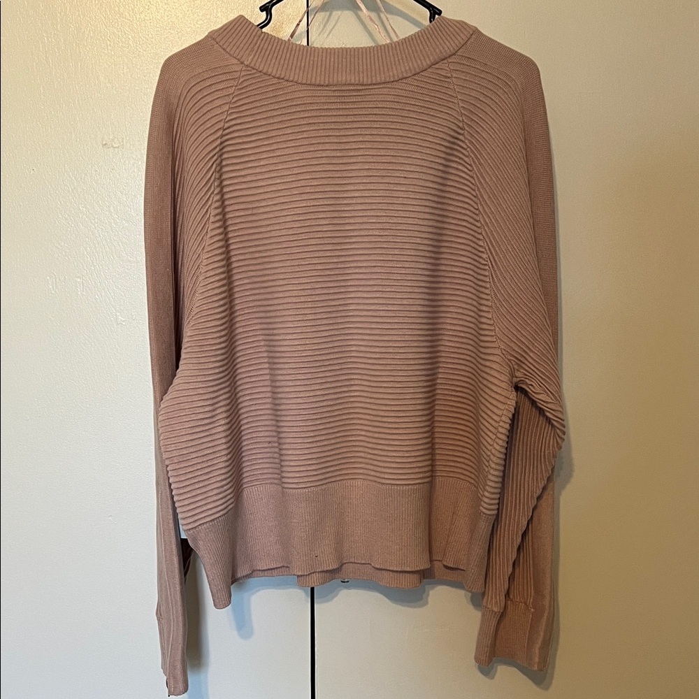 Women's Ribbed Sweater - Tan - Picture 5 of 10